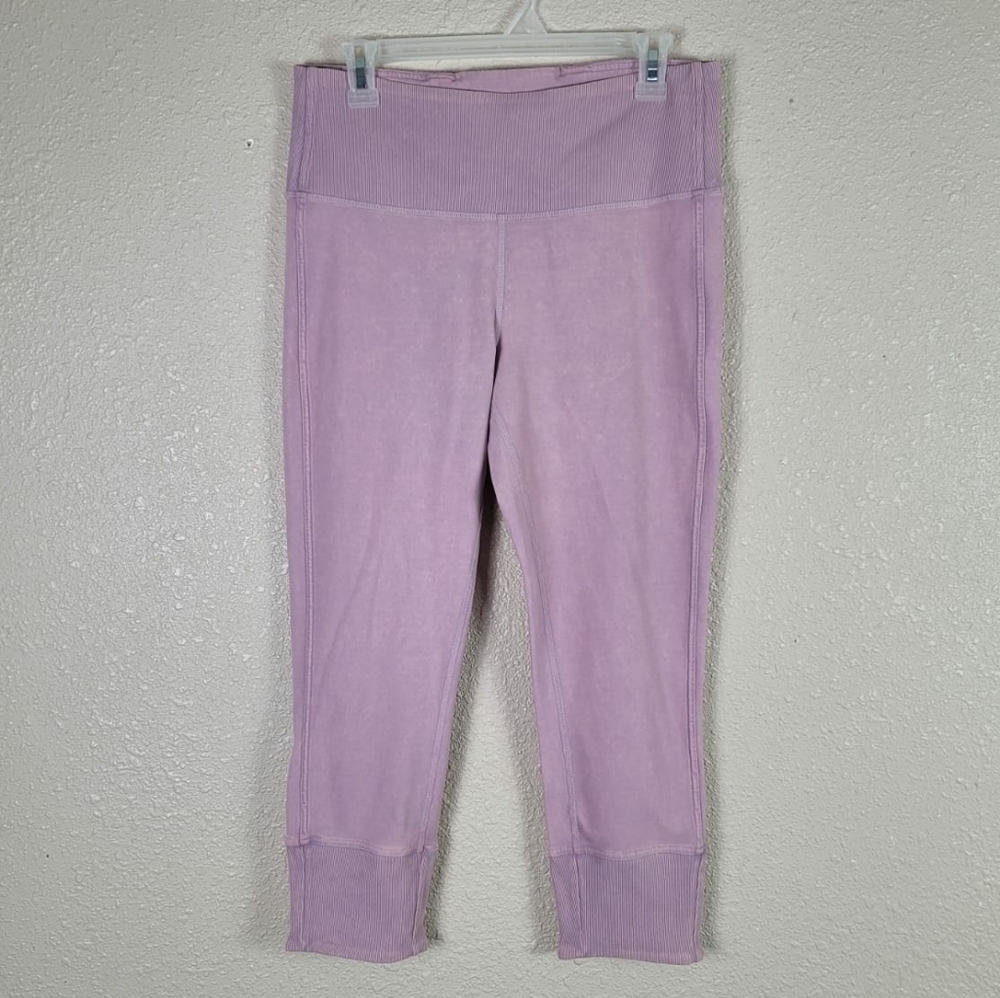 Lululemon Winder Under Crop Size 10 Ribbed purple - Picture 2 of 10